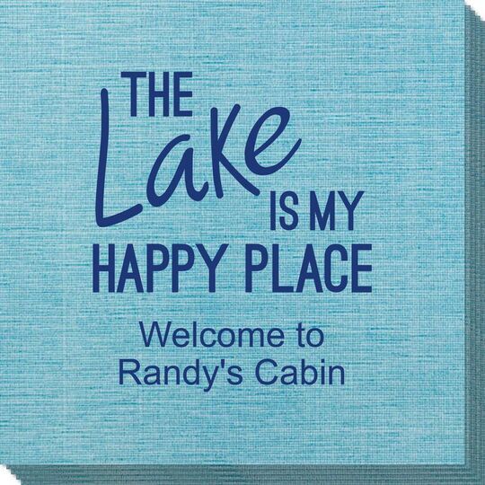 The Lake is My Happy Place Bamboo Luxe Napkins